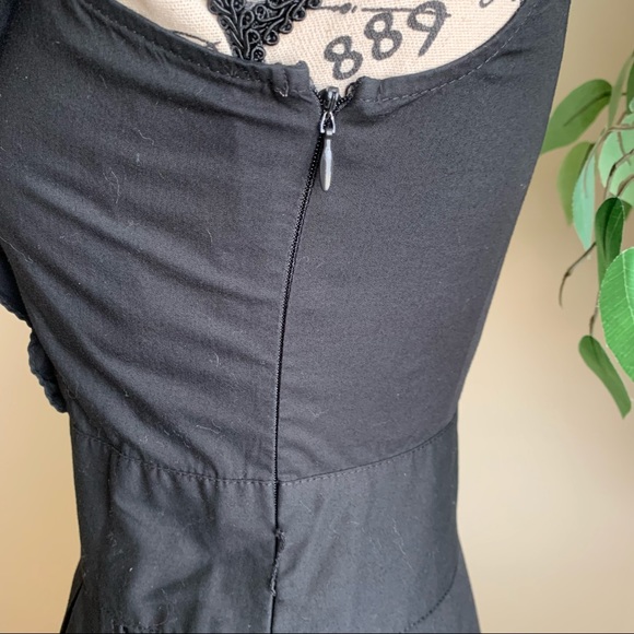 Express Ruffle Sleeveless Tuxedo Dress Black Sz 0 - Picture 8 of 15